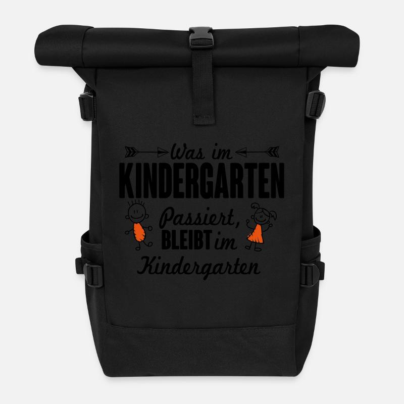 Was im Kindergarten passiert bleibt dort - Rolltop Rucksack - Schwarz