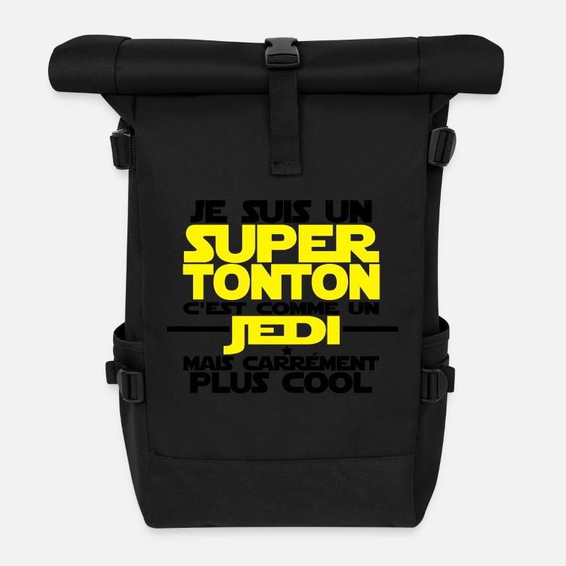 je suis un super tonton comme un jedi - Sac à dos roll top - noir