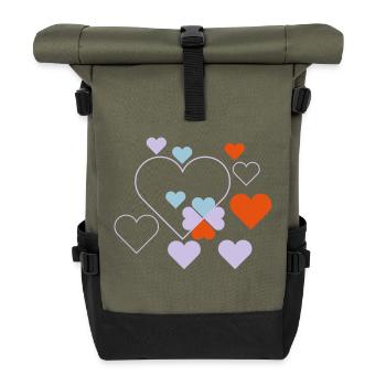 herzen - Rolltop Rucksack - Olive/Schwarz - Vorne