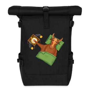 Taurus | Add Text | Examples in the description! - Roll Top Backpack - black - Front