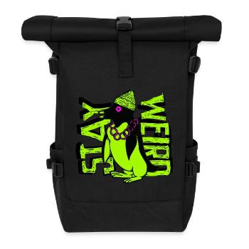 Stay Weird Gangster Pinguin - Rolltop Rucksack - Schwarz - Vorne