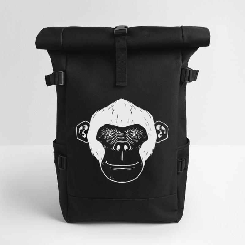 Monkey chimpanzee monkey face gift monkey Roll Top Backpack