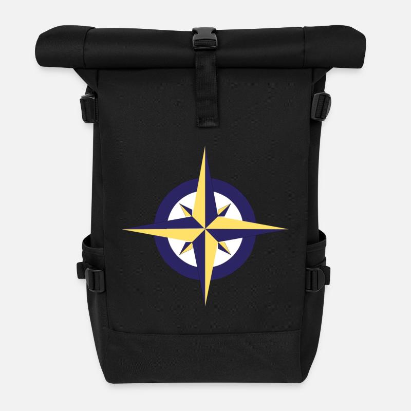 Windrose - Rolltop Rucksack - Schwarz