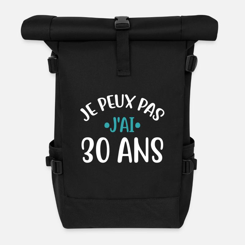 J'ai 30 ans cadeau - Sac à dos roll top - noir
