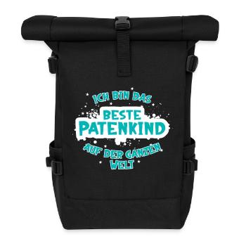 Das beste Patenkind der ganzen Welt (hell) - Rolltop Rucksack - Schwarz - Vorne