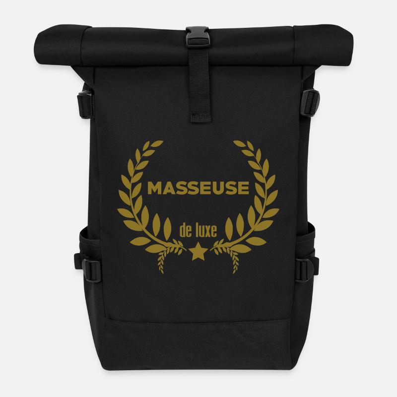 Masseur / Masseuse / Massage / Kiné / Ostéo - Sac à dos roll top - noir