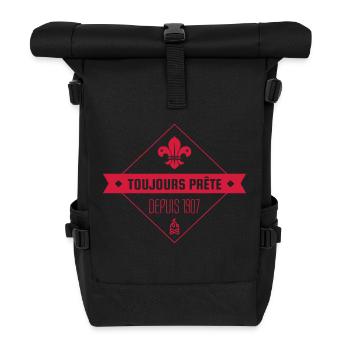 scout / scouting / scoutisme / guide - Sac à dos roll top - noir - Devant