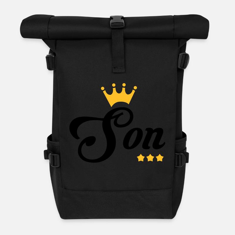 Sohn / Tochter / Familie / Mädchen - Rolltop Rucksack - Schwarz