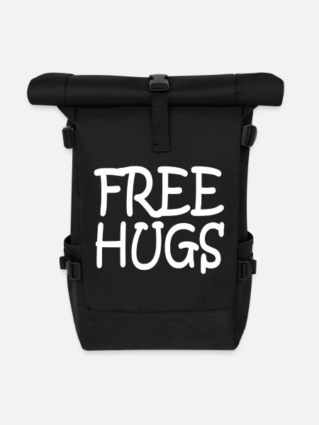 Free Hugs - Rolltop Rucksack - Schwarz