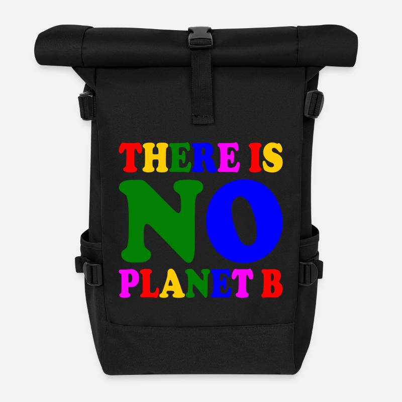 There is no planet b - Rolltop Rucksack - Schwarz