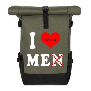 Funny I love men (not) - Roll Top Backpack - olive/black - Front