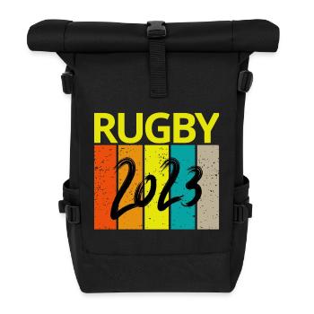 rugby, rugby sport, fan de rugby, rugby 2023 - Sac à dos roll top - noir - Devant