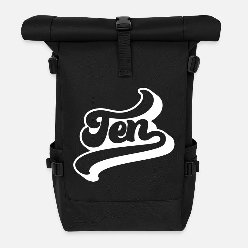 Dix 10e anniversaire Enfants Garçons Filles 10 ans - Sac à dos roll top - noir
