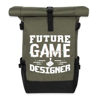 Game Designer Boy - Roll Top Backpack - olive/black - Front