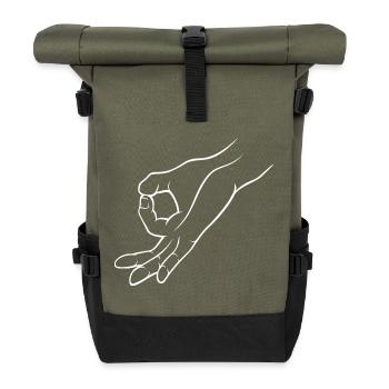 Trou de signalisation manuelle dans un jeu d’enfant - Sac à dos roll top - olive/noir - Devant