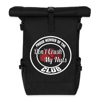 Don't Crush My Nuts Funny Joke Illustration - Roll Top Backpack - black - Front