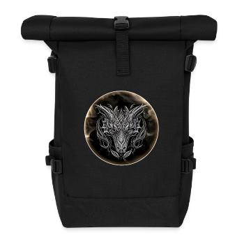 Abstrakter Drachenkopf in Ästhetik Abstract Dragon - Rolltop Rucksack - Schwarz - Vorne