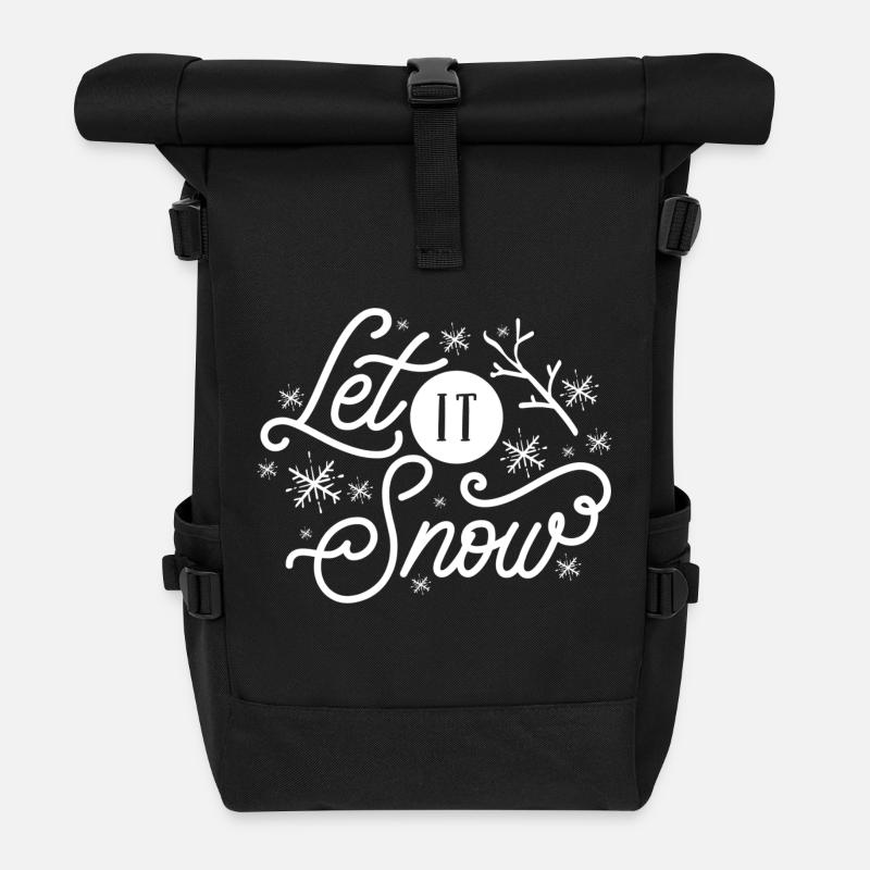 Let it Snow - Roll Top Backpack - black
