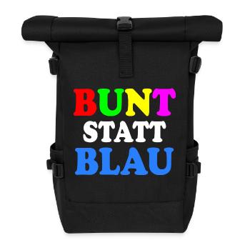 Bunt statt blau - Rolltop Rucksack - Schwarz - Vorne
