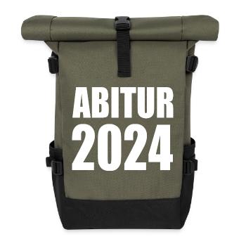 Abitur 2024 - Rolltop Rucksack - Olive/Schwarz - Vorne