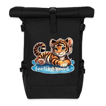 Tiger baby who feels good - Roll Top Backpack - black - Front