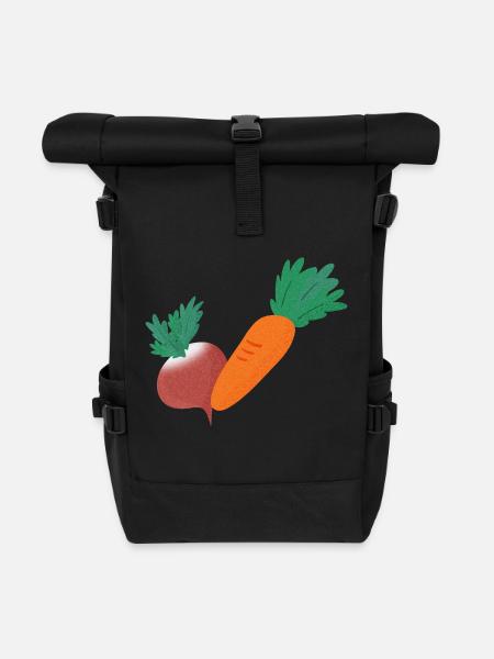 Radish & Carrot - Roll Top Backpack - black