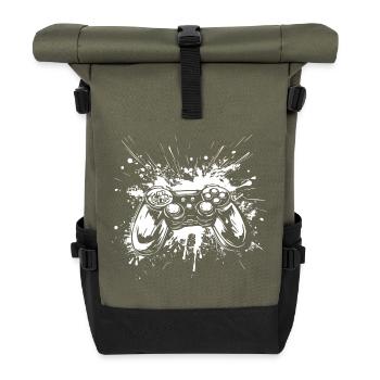 Game Controller - Rolltop Rucksack - Olive/Schwarz - Vorne