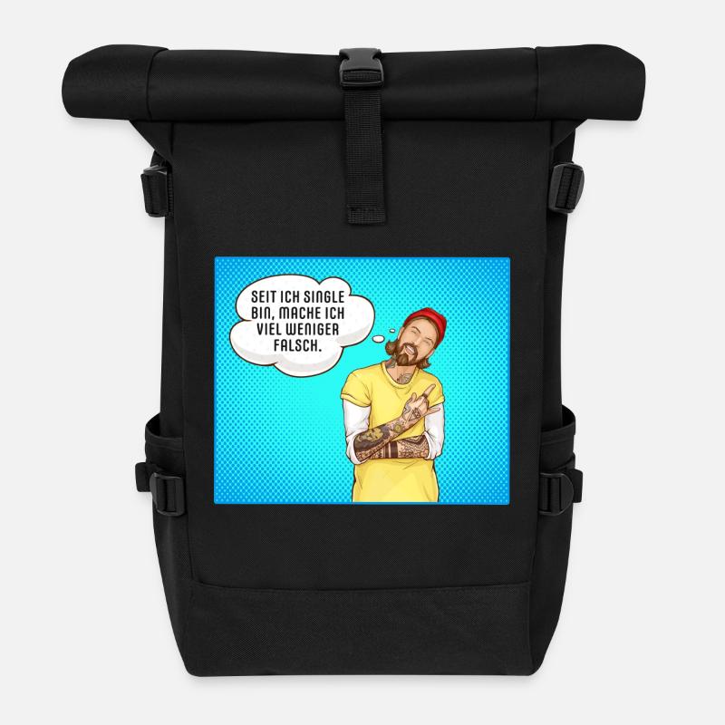 Seit ich Single bin mache ich viel weniger falsch - Rolltop Rucksack - Schwarz