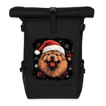 Chow Chow santa - Rolltop Rucksack - Schwarz - Vorne