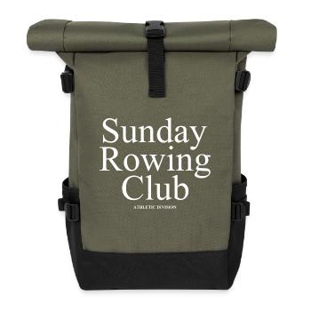 Sunday Rowing Club - Rudern - Ruderer - Ruderin - Rolltop Rucksack - Olive/Schwarz - Vorne