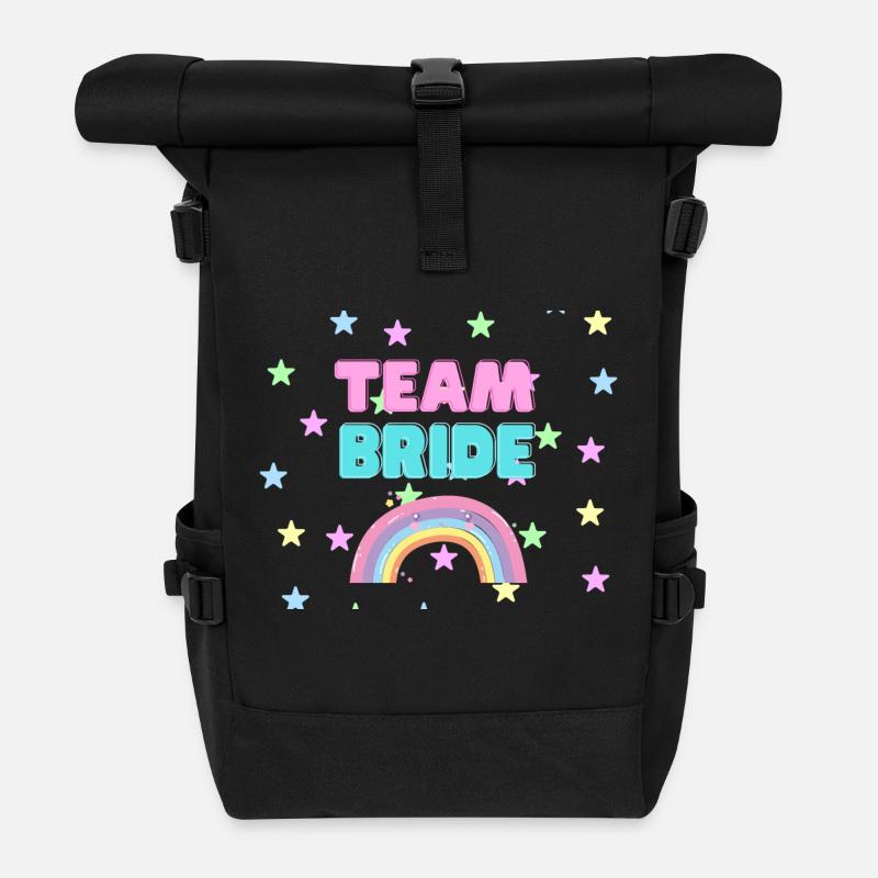 Junggesellinnenabschied süß&bunt Team Bride - Rolltop Rucksack - Schwarz