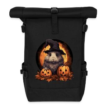 Halloween Meerschweinchen - Rolltop Rucksack - Schwarz - Vorne
