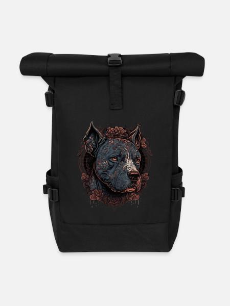 American Staffordshire Terrier - Rolltop Rucksack - Schwarz