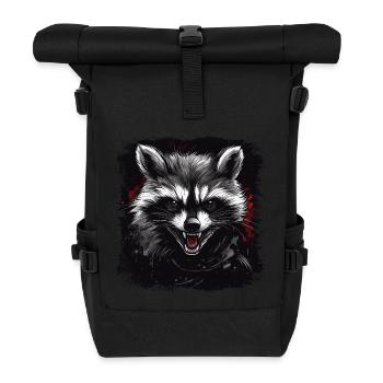 Angry raccoon - Roll Top Backpack - black - Front