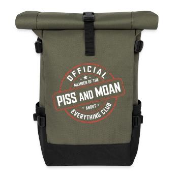 Member of Piss and Moan Club 11 - Rolltop Rucksack - Olive/Schwarz - Vorne