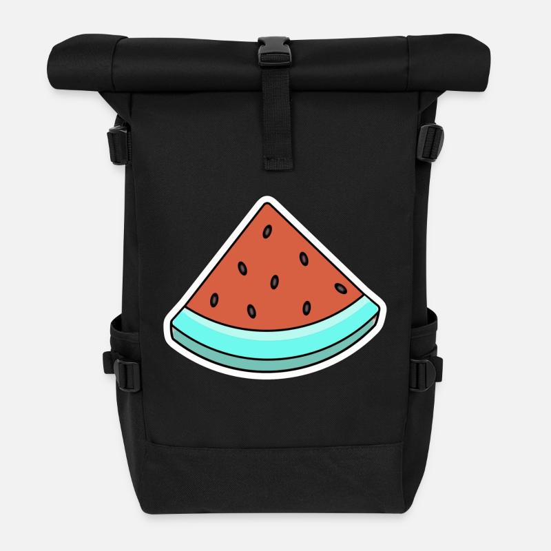 Melone Summer Comic - Rolltop Rucksack - Schwarz