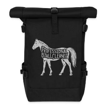 Fun design for stable care professionals - Roll Top Backpack - black - Front