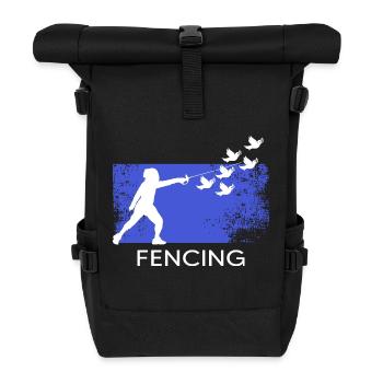 fencing fencing foil epee sport fencing - Roll Top Backpack - black - Front