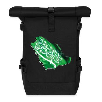 Saudi-Arabien Flagge in Saudi-Arabien Landkarte - Rolltop Rucksack - Schwarz - Vorne