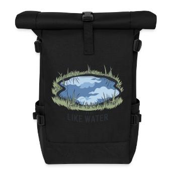 LEBEN IST WIE WASSER - Rolltop Rucksack - Schwarz - Vorne