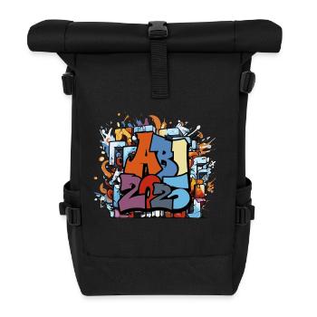 Abi Abschluss 2025 Graffiti Abschlussparty - Rolltop Rucksack - Schwarz - Vorne