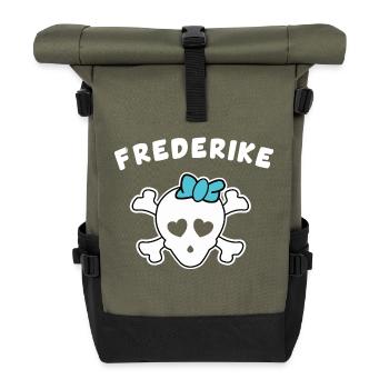 Pirate Frederike Design for girls and women - Roll Top Backpack - olive/black - Front