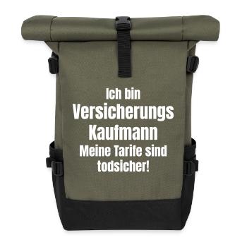 Vendeur d’assurance - Sac à dos roll top - olive/noir - Devant