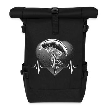 Herzschlag Gleitschirmflieger - Rolltop Rucksack - Schwarz - Vorne