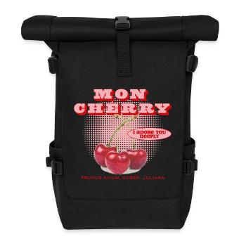Mon Cherry Love - Rolltop Rucksack - Schwarz - Vorne