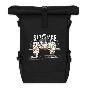 Feminist Statement Sit Like a Lady Women Power - Rolltop Rucksack - Schwarz - Vorne