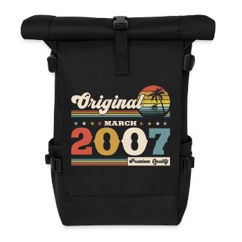 18. Geburtstag Geschenk Mann Vintage März 2007 - Rolltop Rucksack - Schwarz - Vorne