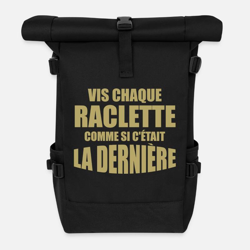Raclette, Käse, Schmelzkäse - Rolltop Rucksack - Schwarz