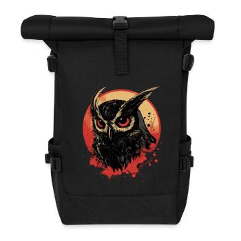 Hibou - Sac à dos roll top - noir - Devant