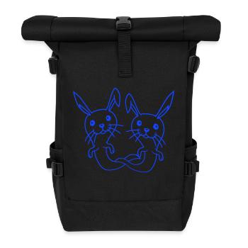 2 Hasen Geist Gespenst spuken Halloween gruselig - Rolltop Rucksack - Schwarz - Vorne